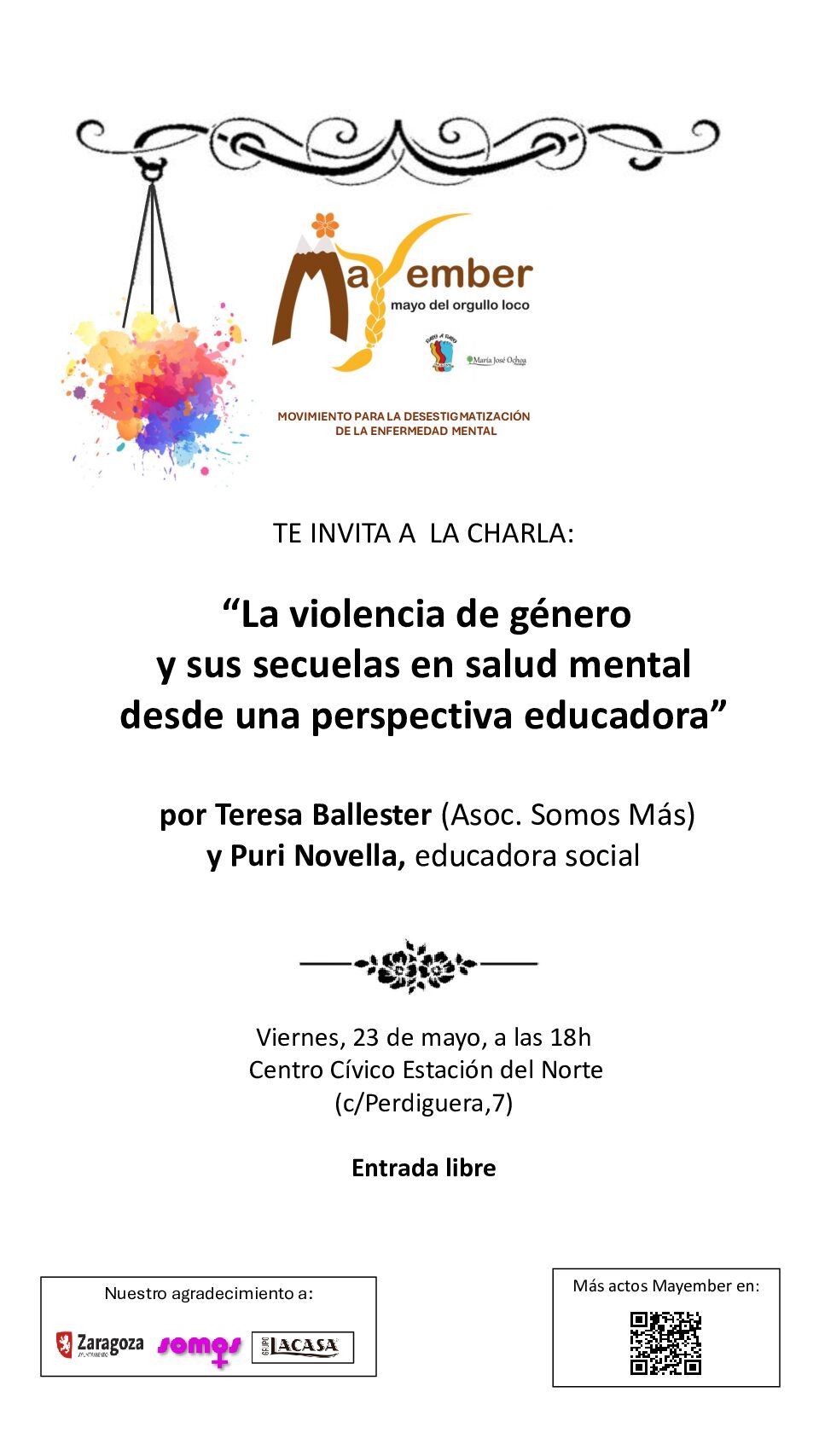 Charla abierta sobre violencia de género y salud mental: una mirada educadora